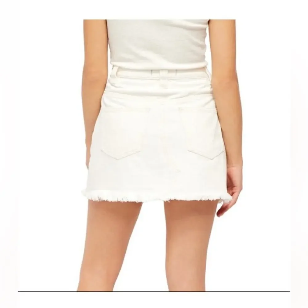 Free People We the Free Side Car Mini Skirt White Clay Denim Skirt Size 25